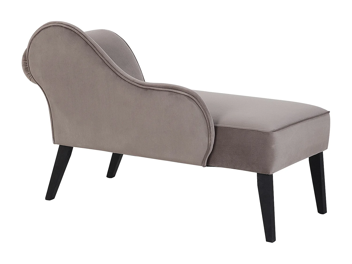 Mini chaise longue en velours taupe côté droit BIARRITZ