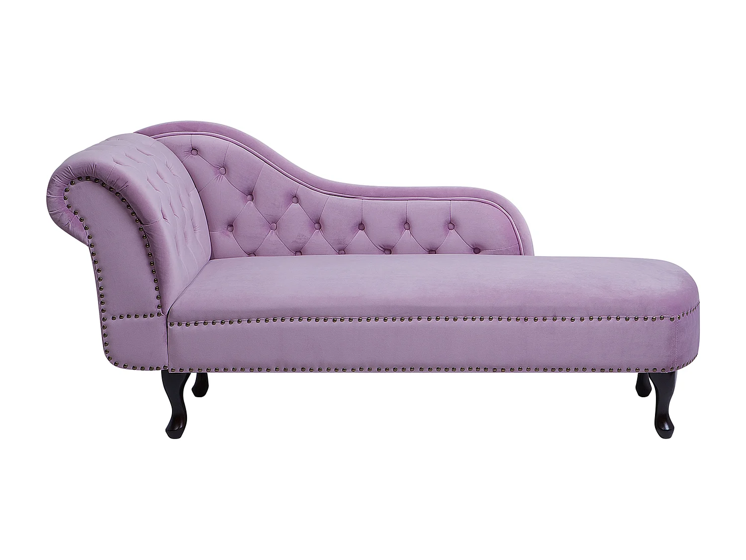 Linkszijdige chaise longue NIMES Fluweel Lichtviolet