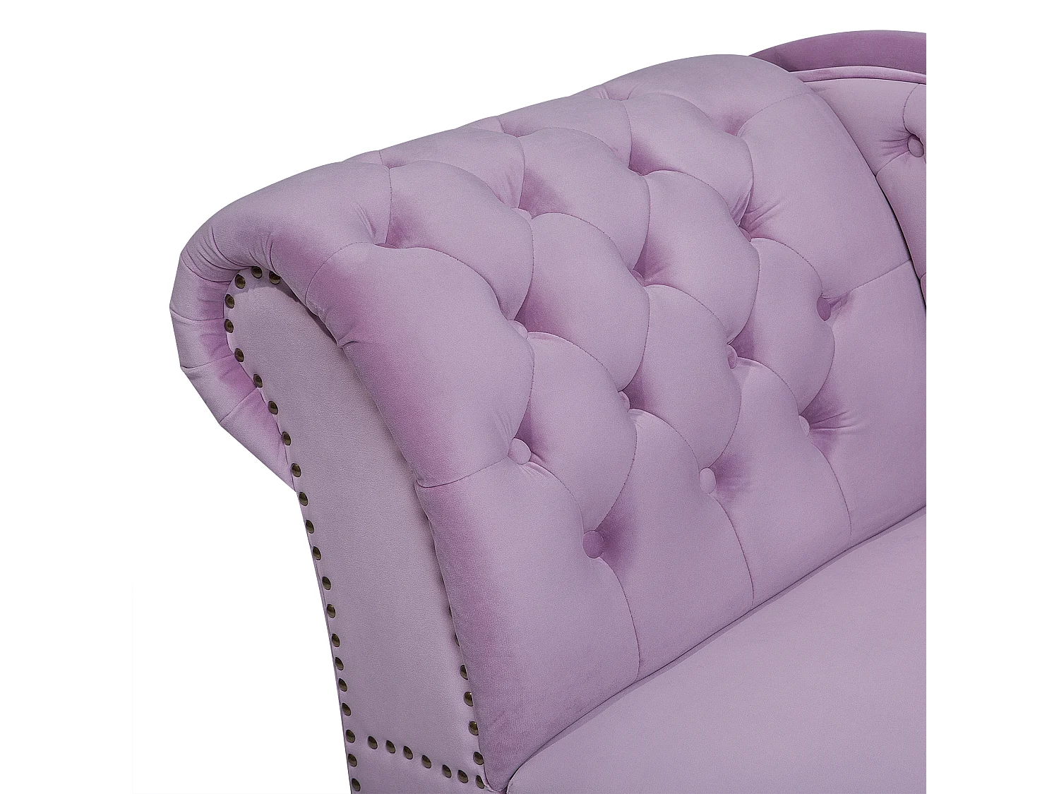 Linkszijdige chaise longue NIMES Fluweel Lichtviolet