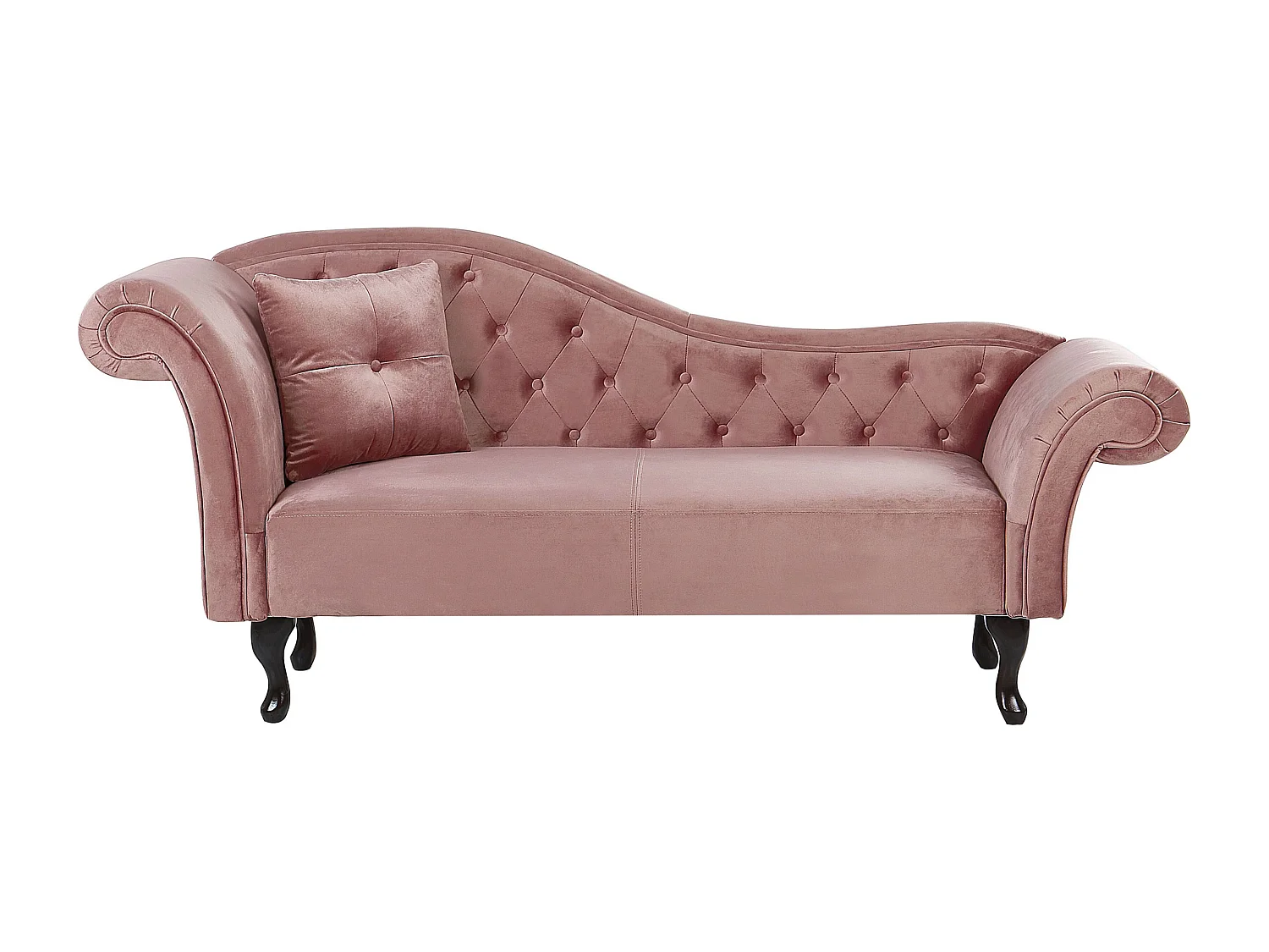 Chaise longue izquierdo LATTES Terciopelo Rosa