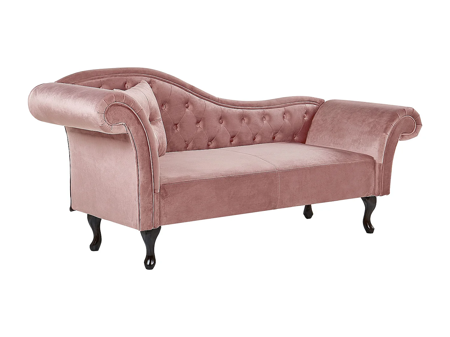 Chaise longue izquierdo LATTES Terciopelo Rosa