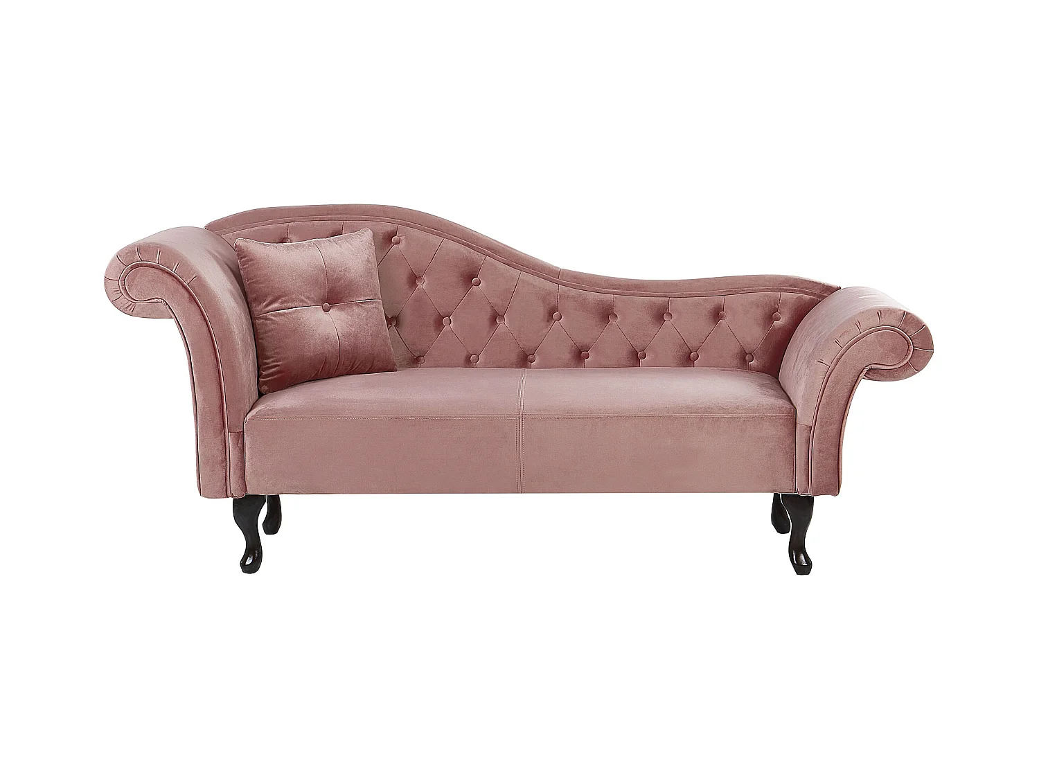Chaise longue côté droite LATTES Velours Rose