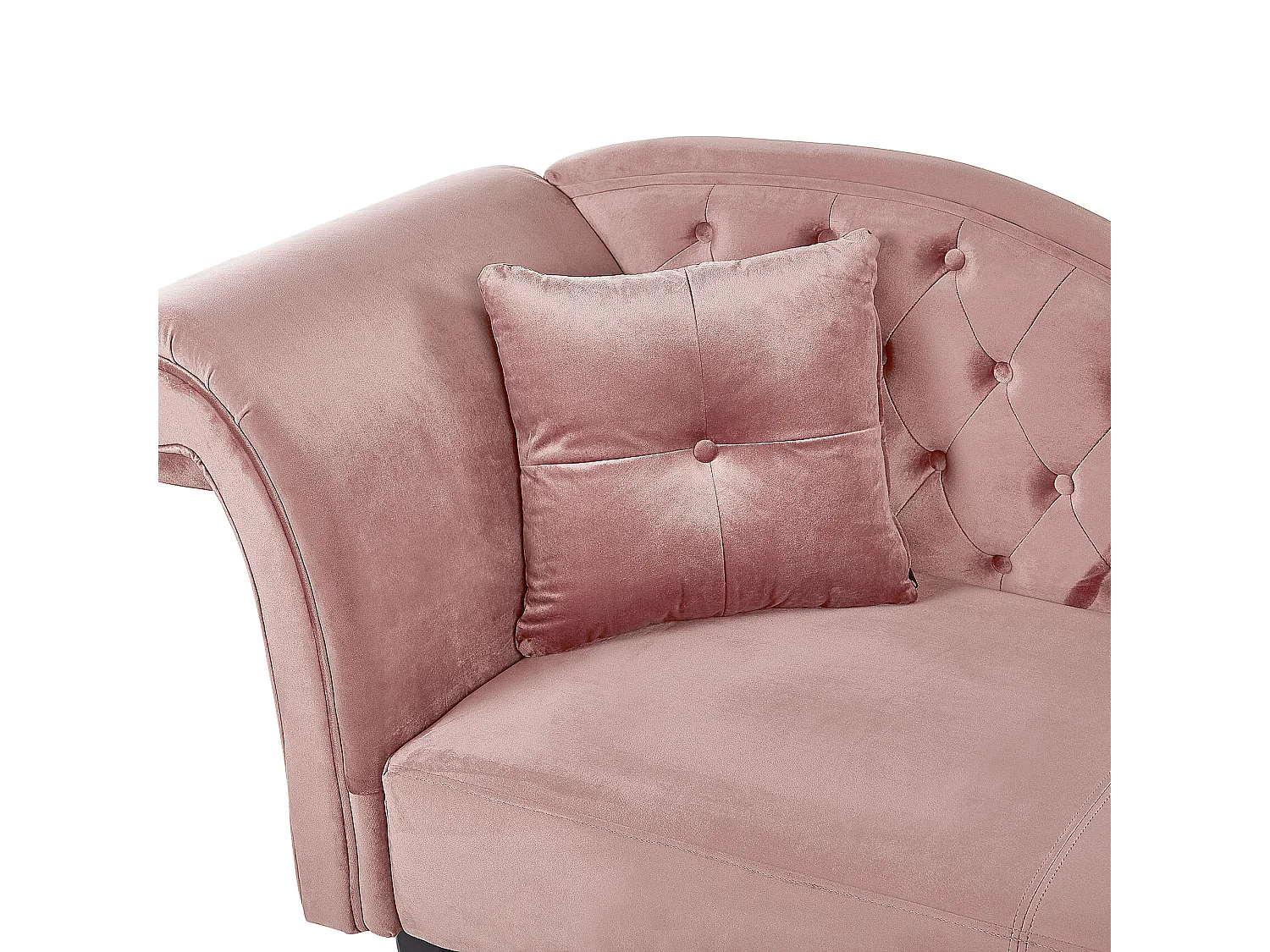 Linkszijdige chaise longue LATTES Fluweel Roze