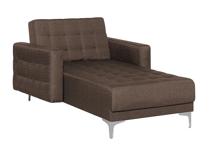 Chaiselongue ABERDEEN Stoff Dunkelbraun