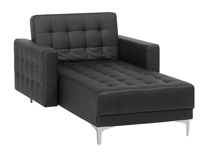 Chaise longue ABERDEEN Cuir PU Noir