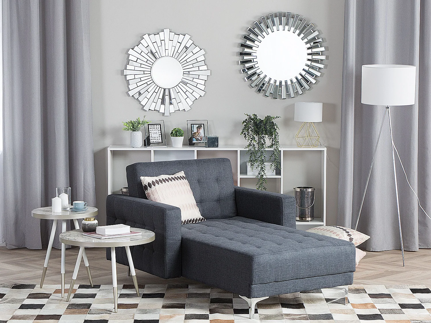 Chaise longue ABERDEEN Tessuto Grigio scuro