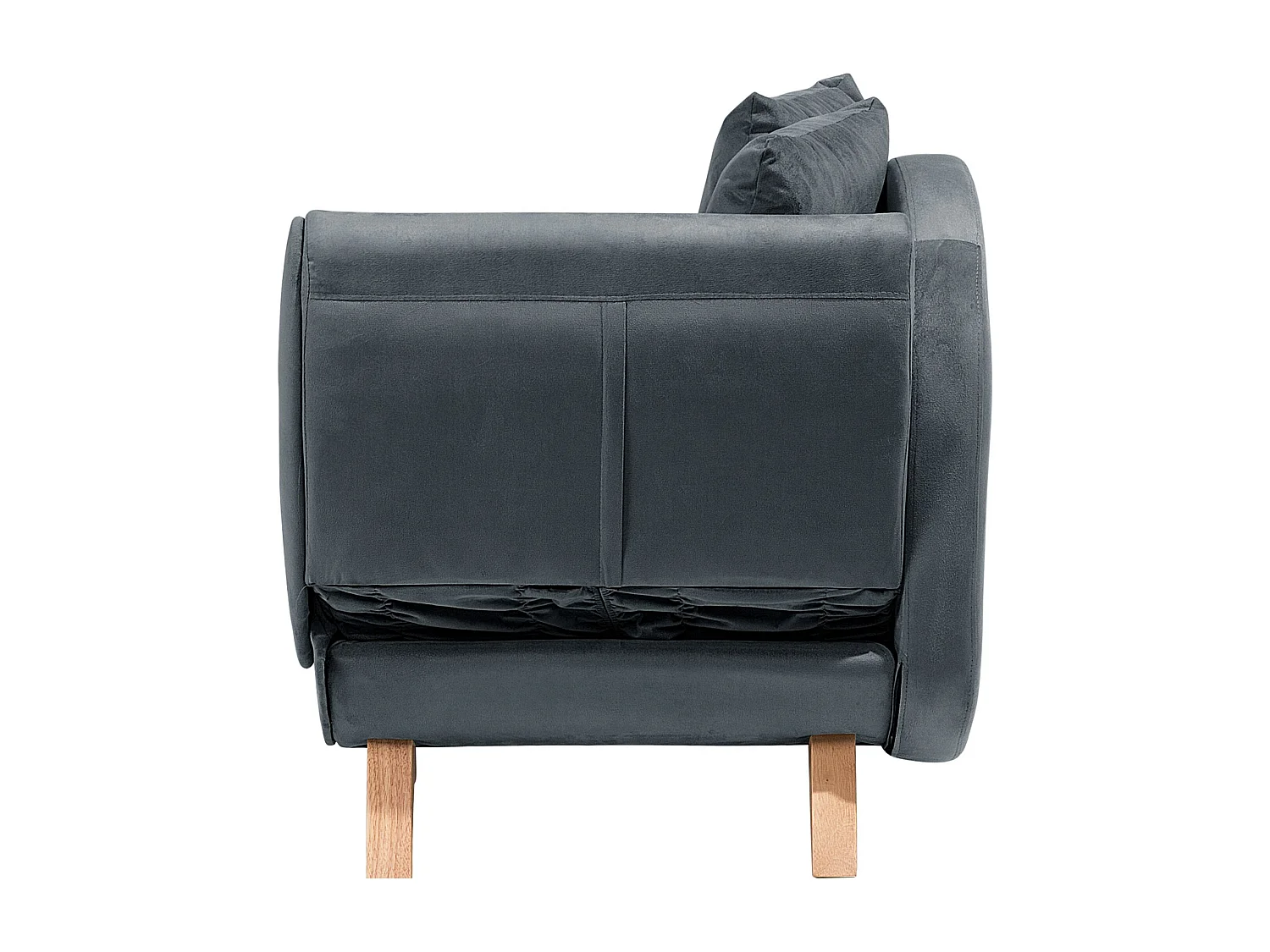 Chaise longue fluweel donkergrijs rechtszijdig MERI