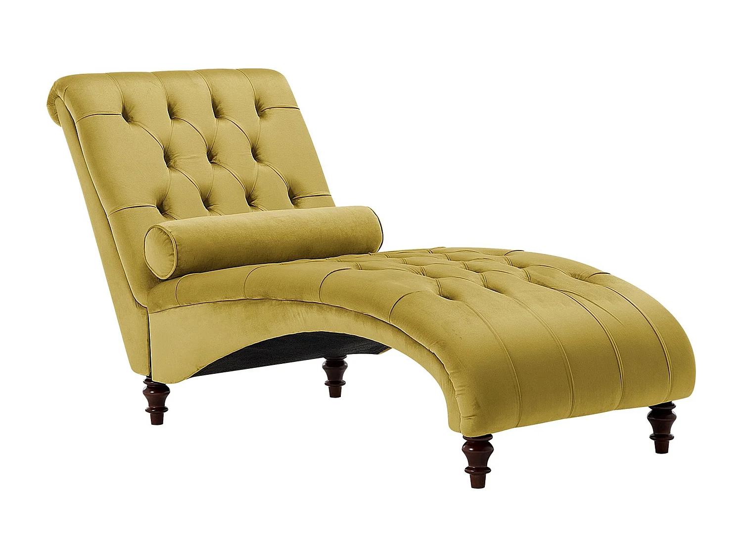 Chaise longue MURET Velours Moutarde