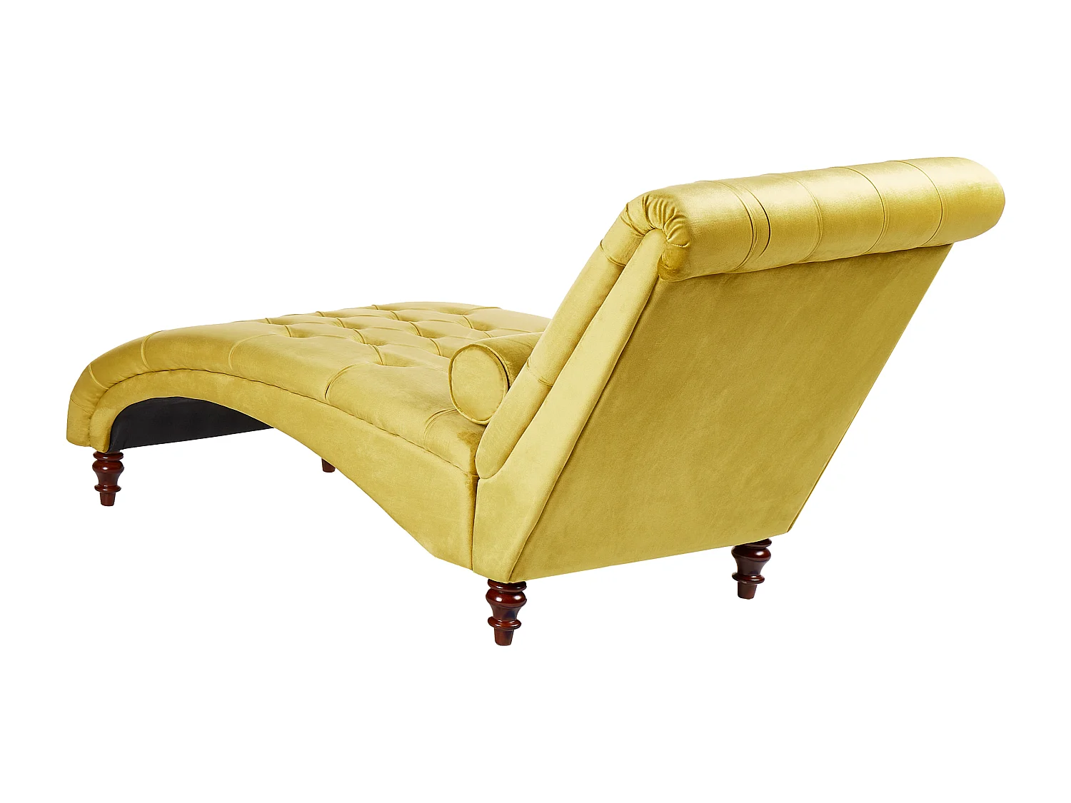 Chaise longue MURET Fluweel Mosterdgeel