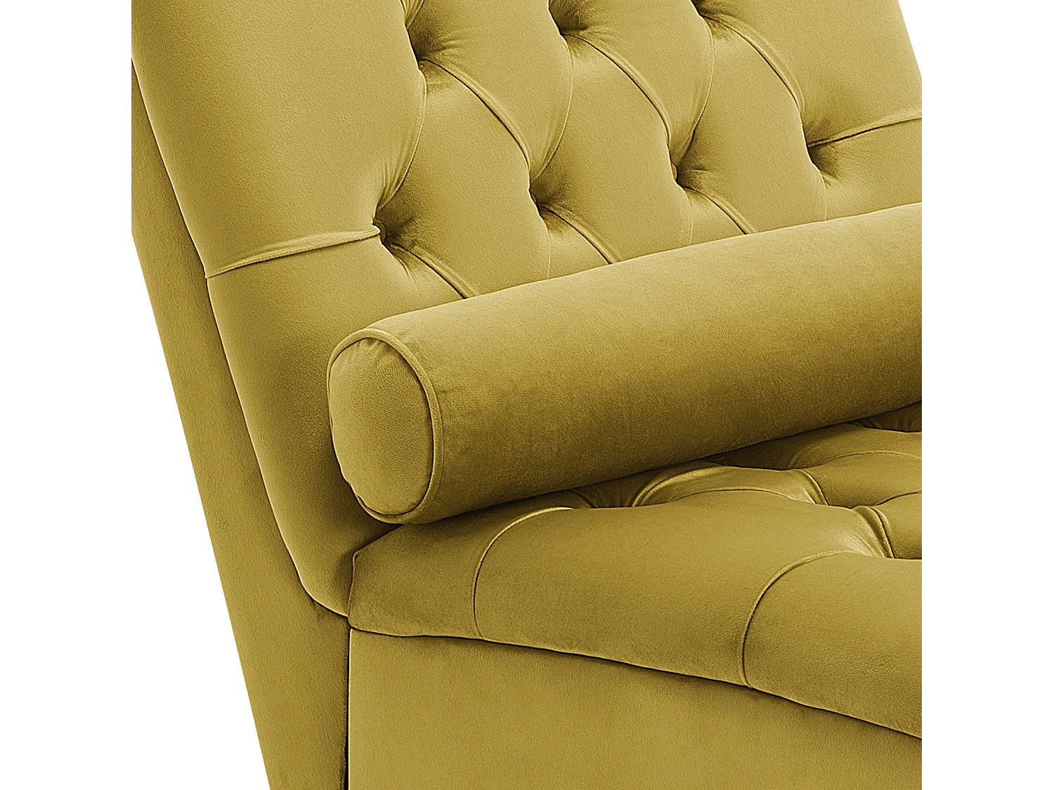 Chaise longue MURET Fluweel Mosterdgeel