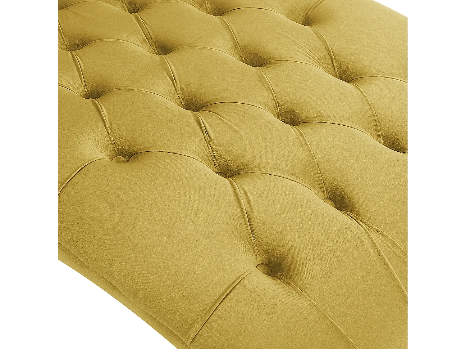 Chaise longue MURET Fluweel Mosterdgeel