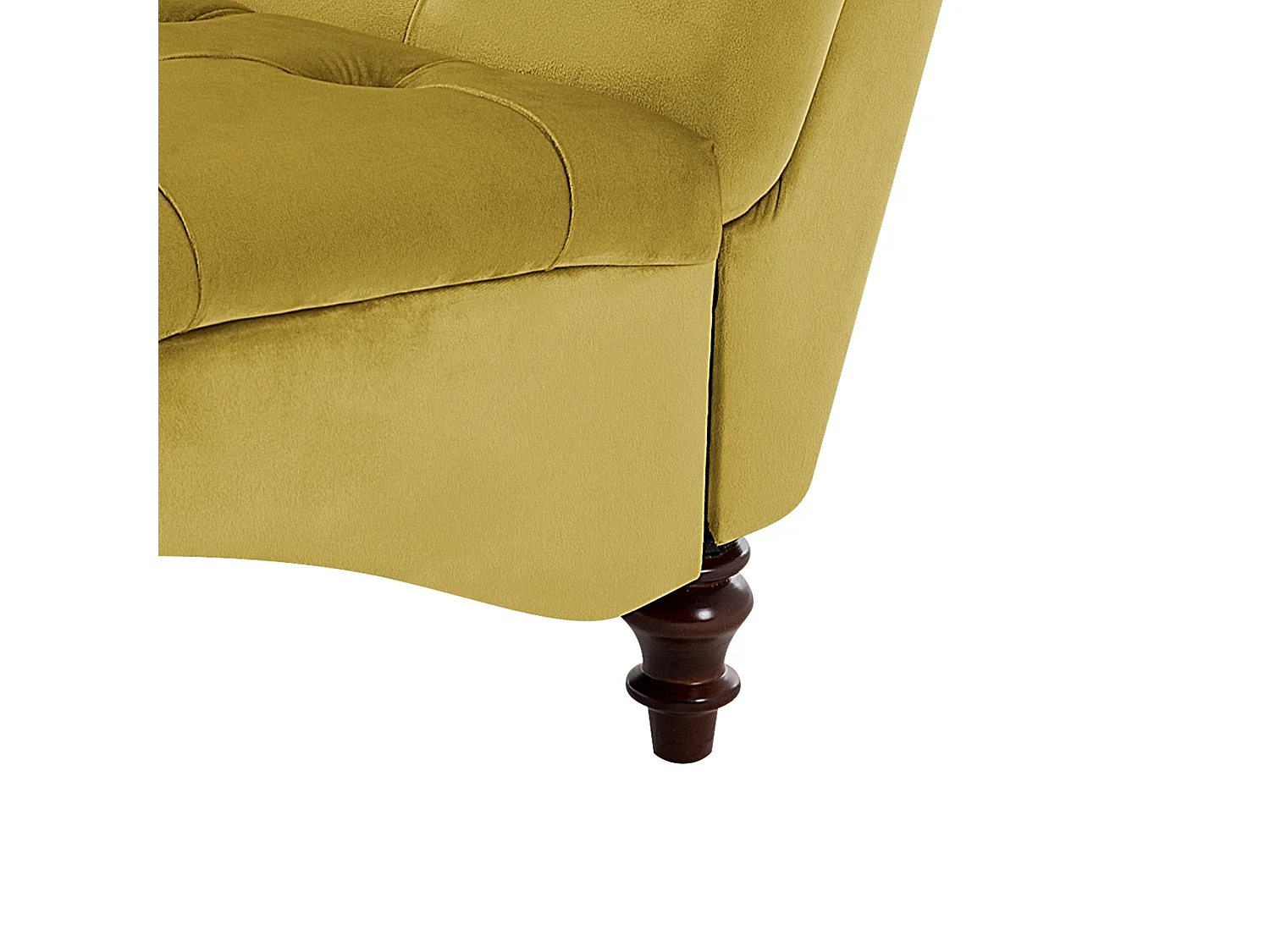 Chaise longue MURET Fluweel Mosterdgeel