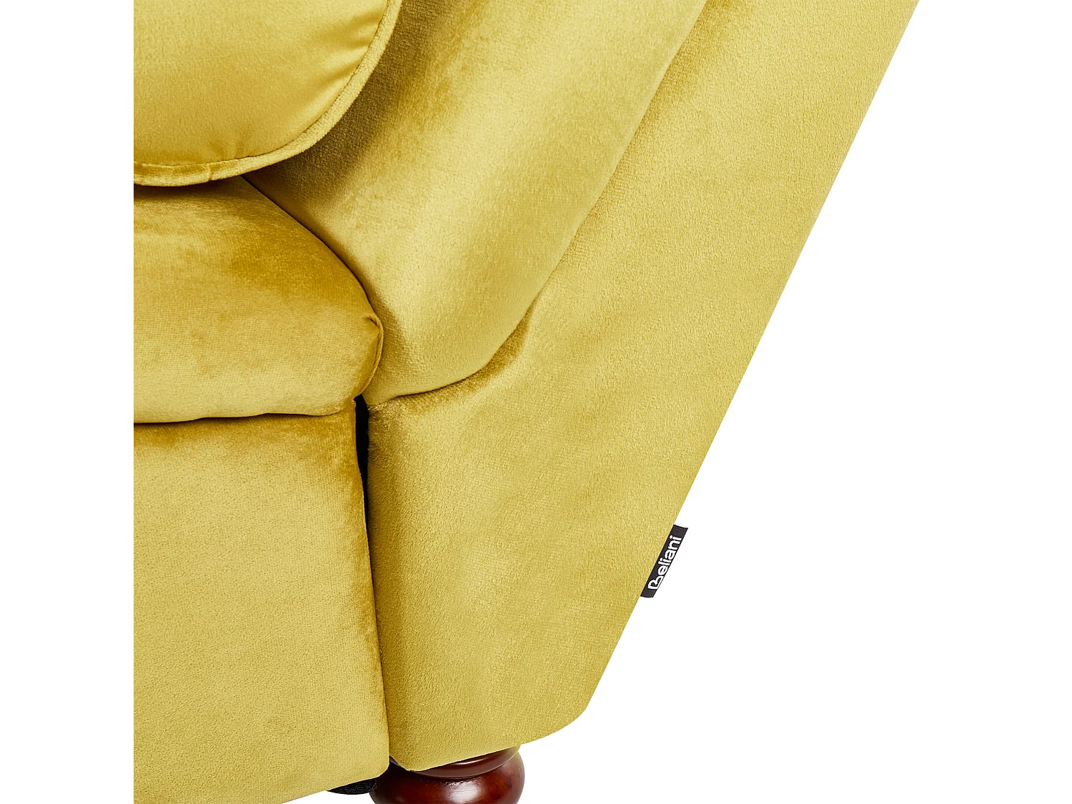 Chaise longue MURET Fluweel Mosterdgeel