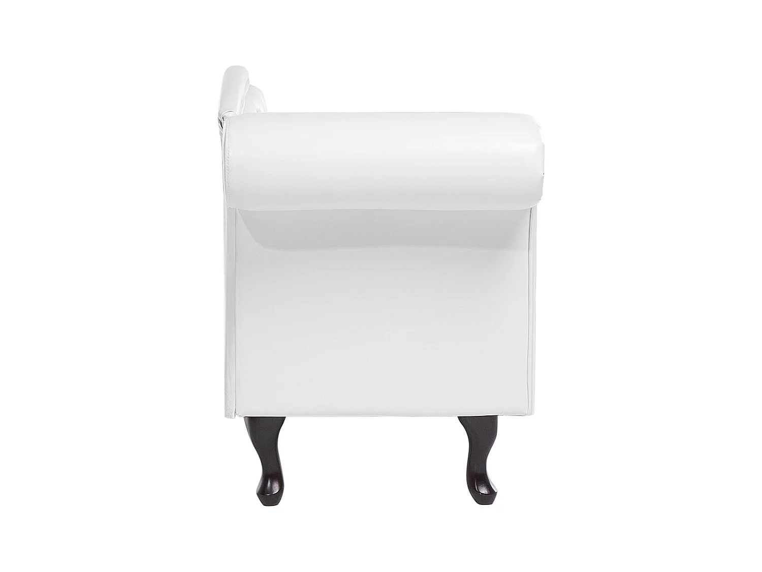 Chaiselongue im Chesterfield Style linksseitig Kunstleder weiß Lattes