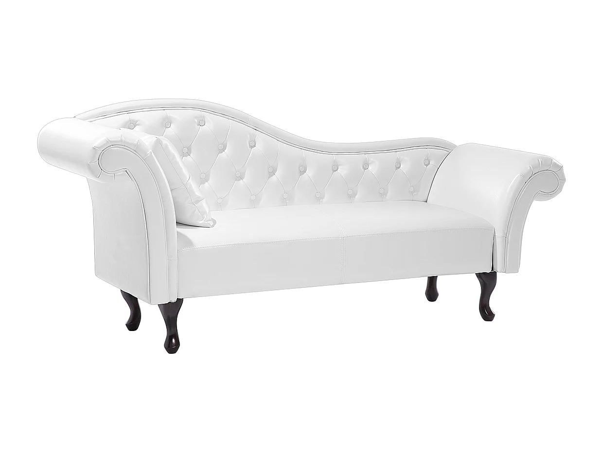 Chaise longue côté droite LATTES Cuir PU Blanc