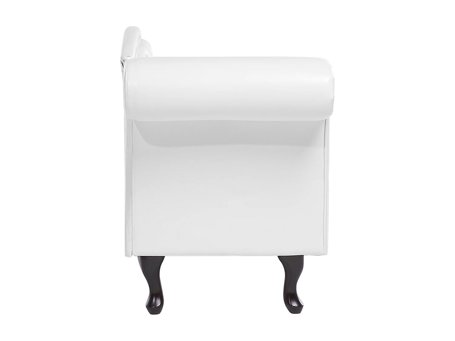 Chaiselongue im Chesterfield Style linksseitig Kunstleder weiß Lattes