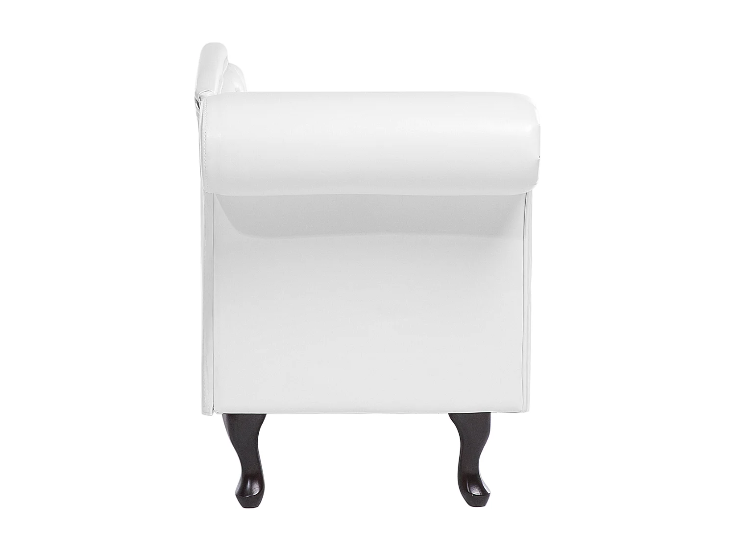 Chaise longue à esquerda LATTES Pele sintética Branco