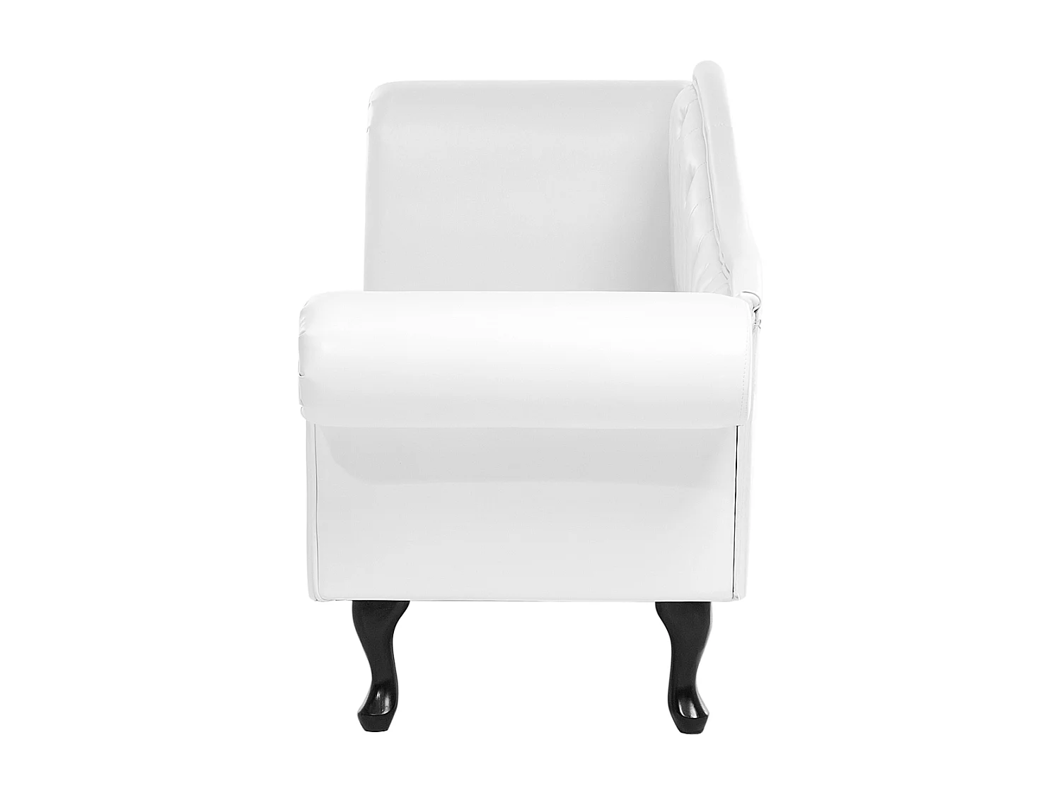 Chaise longue à esquerda LATTES Pele sintética Branco