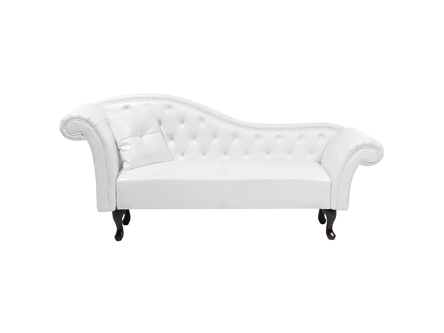 Chaise longue à esquerda LATTES Pele sintética Branco