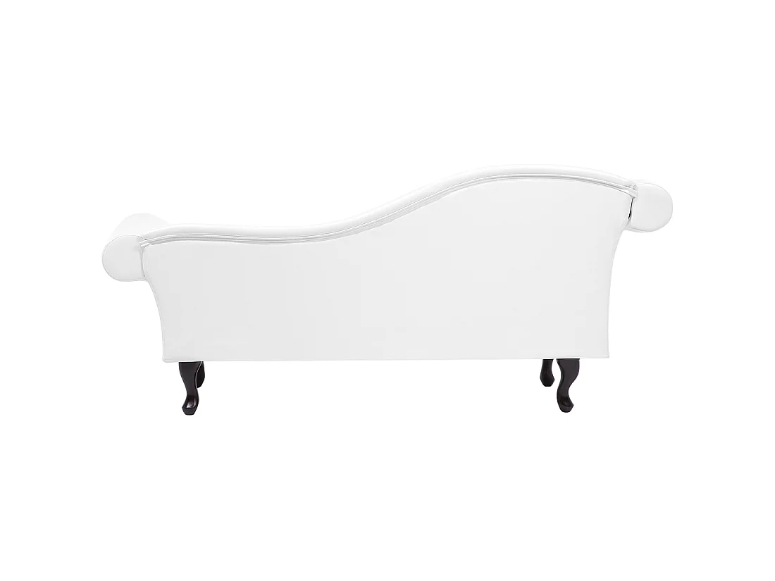 Chaise longue à esquerda LATTES Pele sintética Branco
