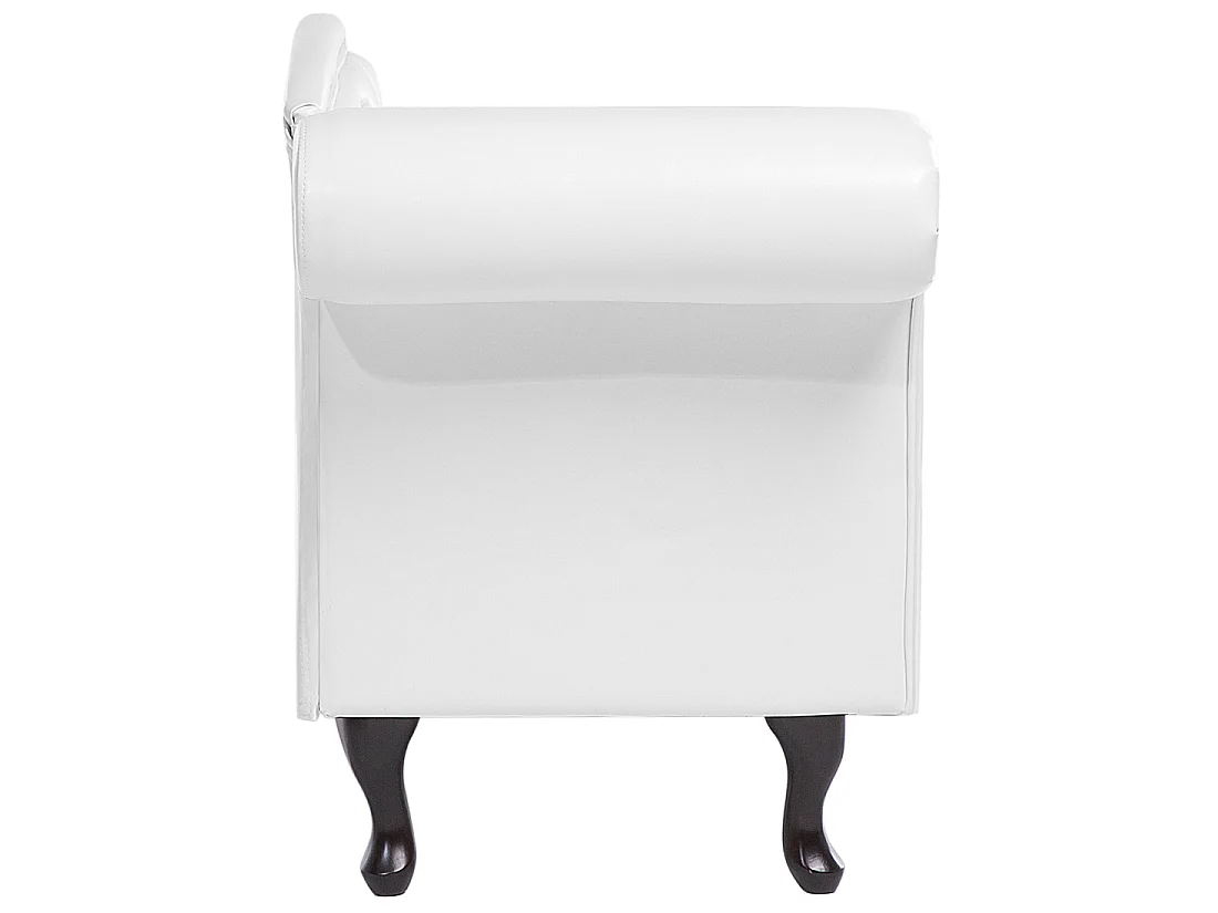 Chaise longue à esquerda LATTES Pele sintética Branco