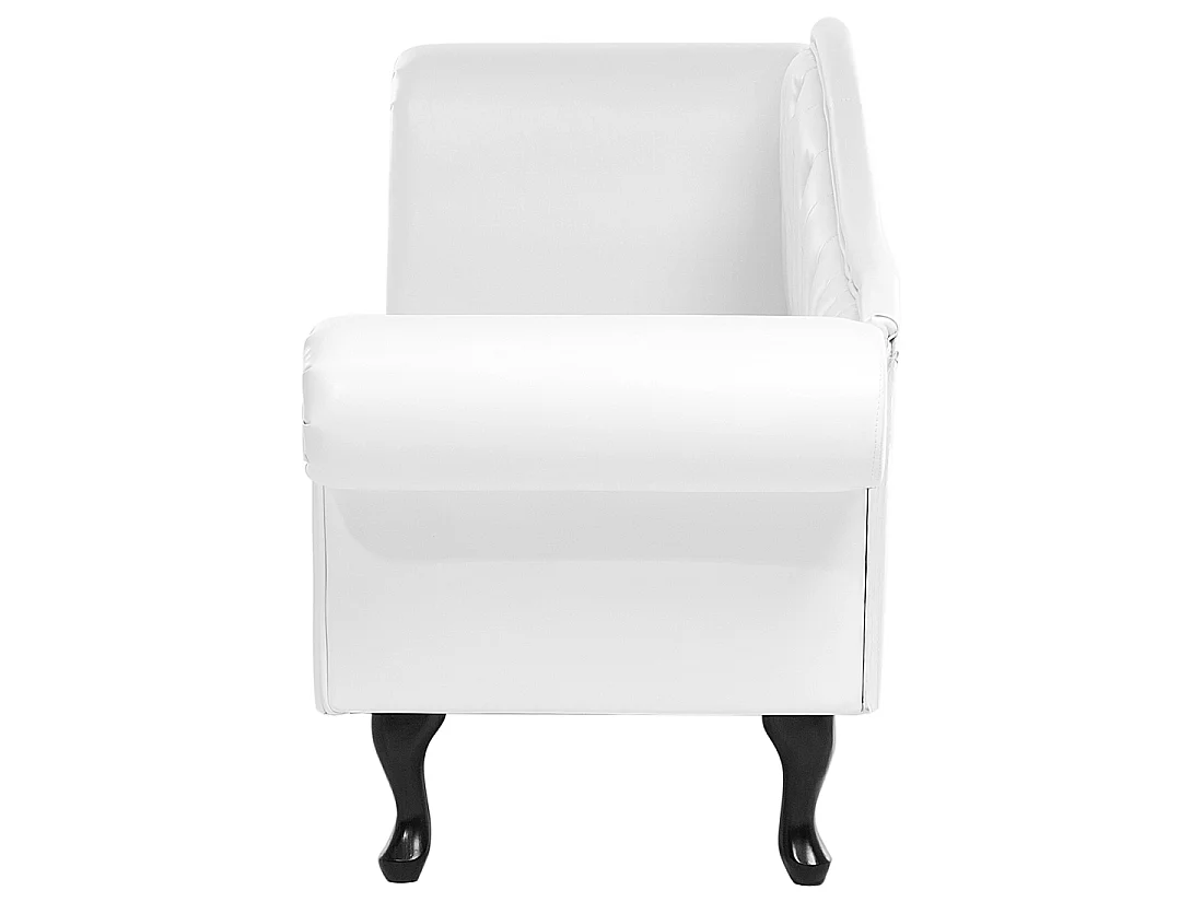 Chaise longue à esquerda LATTES Pele sintética Branco