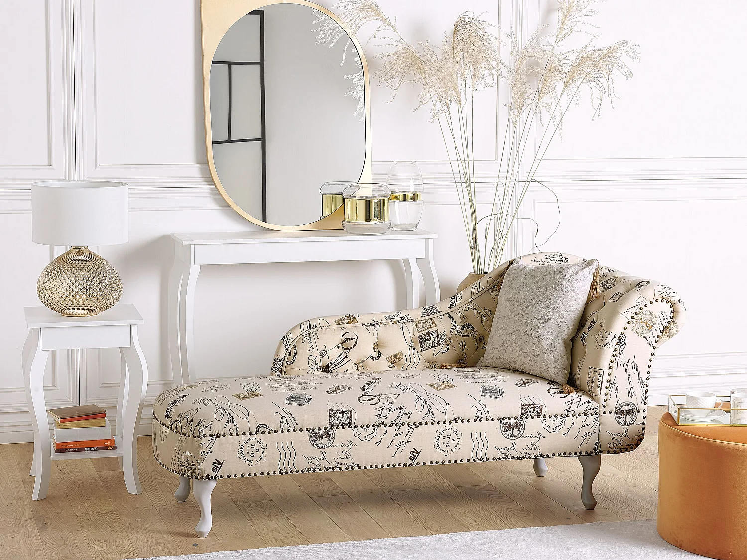 Chaise longue côté droit NIMES Tissu Beige