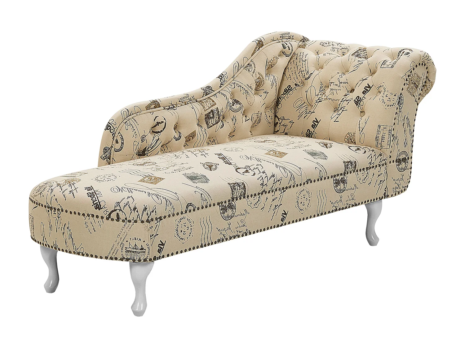 Chaise longue derecho NIMES Tela Beige