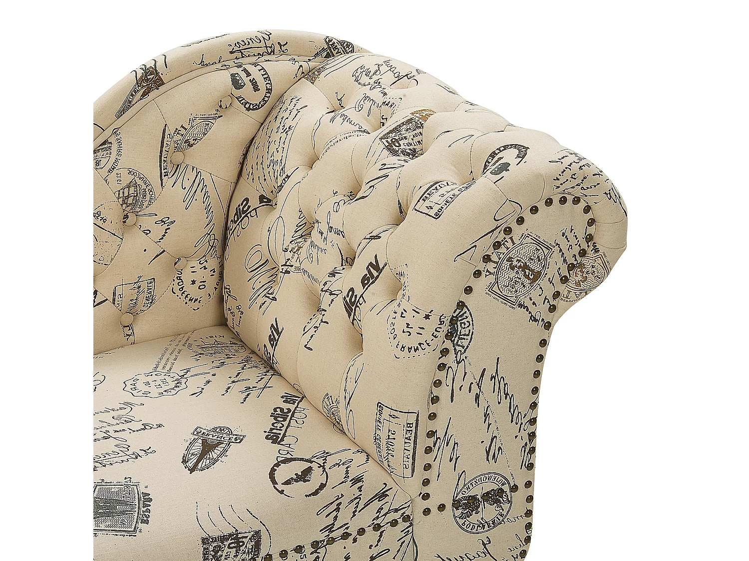 Chaise longue derecho NIMES Tela Beige