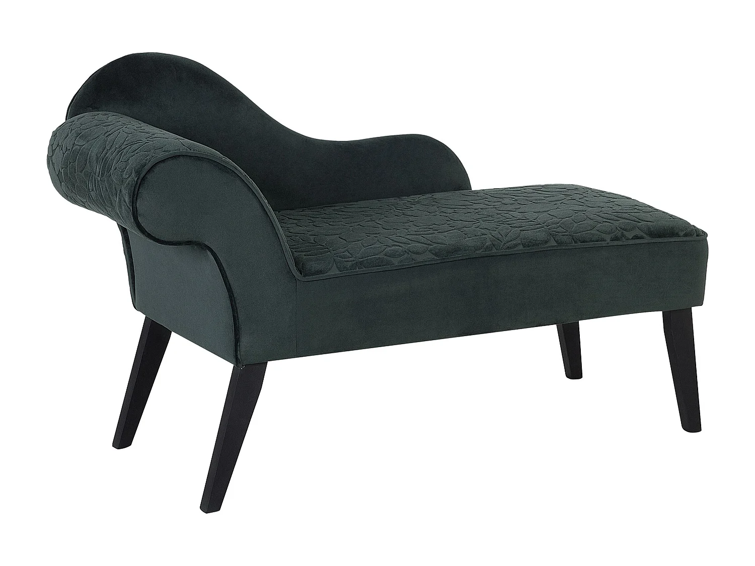 Linkszijdige chaise longue BIARRITZ Fluweel Donkergroen