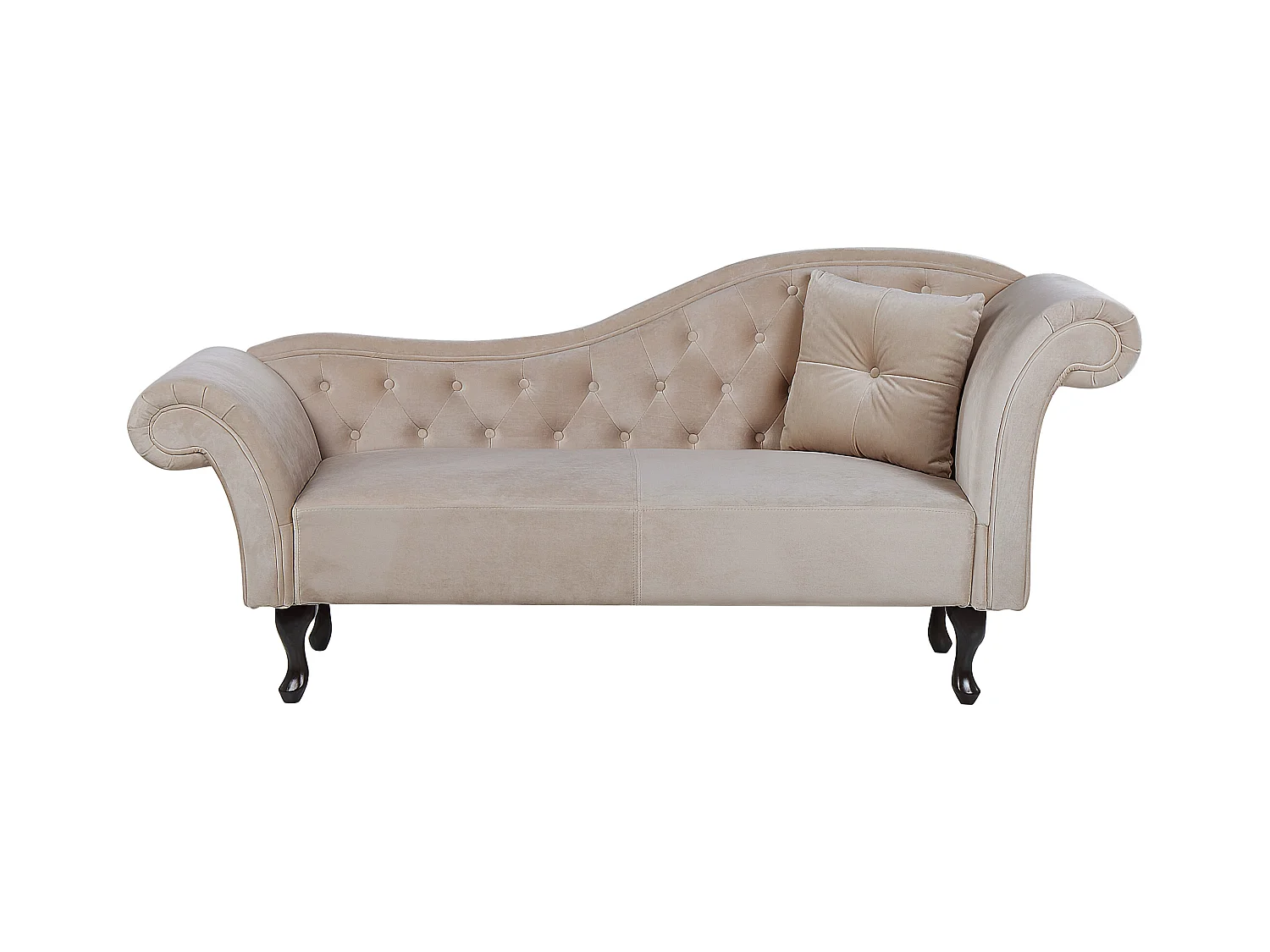 Chaise longue côté droit LATTES Velours Beige