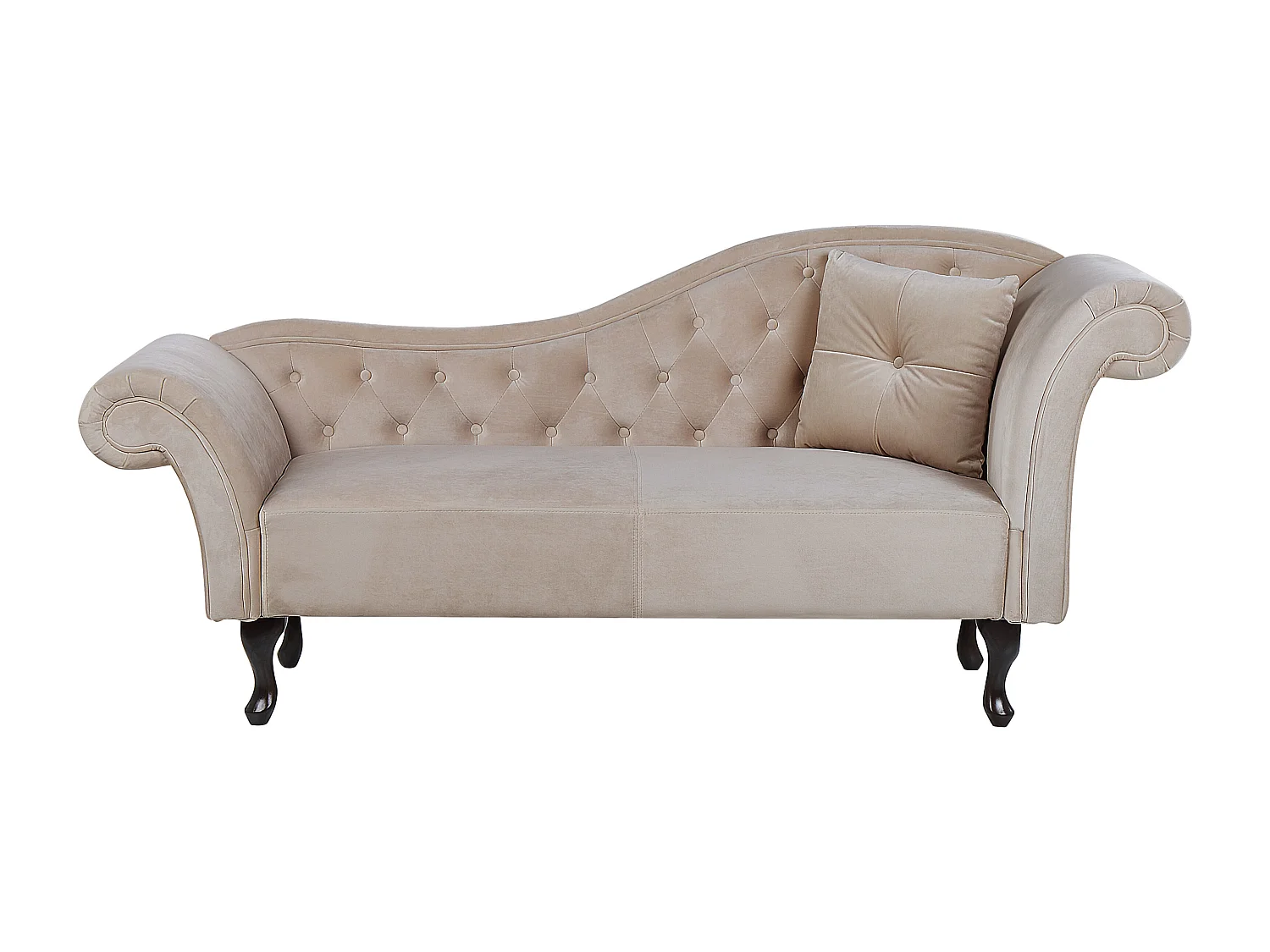 Rechtszijdige chaise longue LATTES Fluweel Beige
