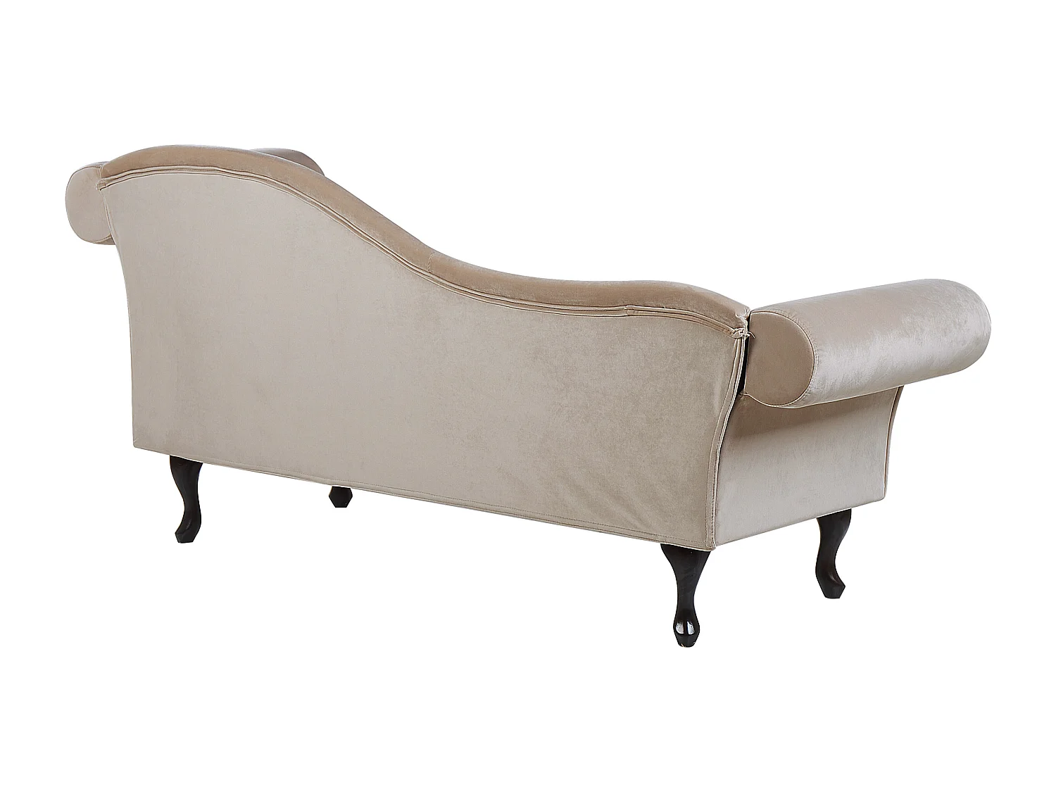 Rechtszijdige chaise longue LATTES Fluweel Beige
