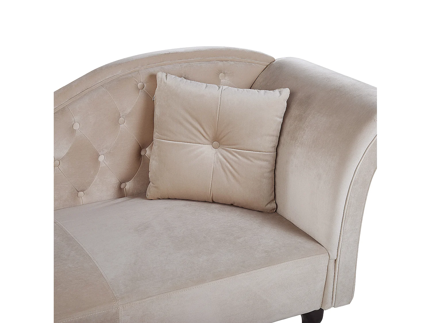 Rechtszijdige chaise longue LATTES Fluweel Beige