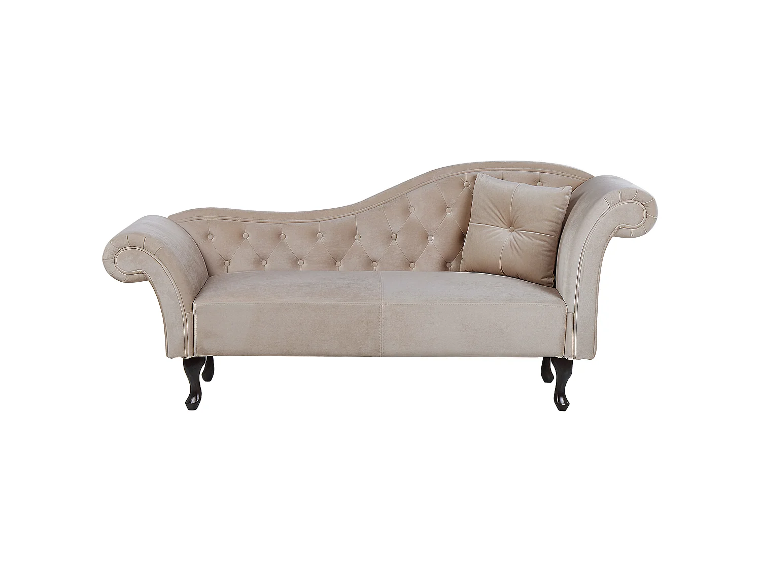 Chaise longue côté droit LATTES Velours Beige