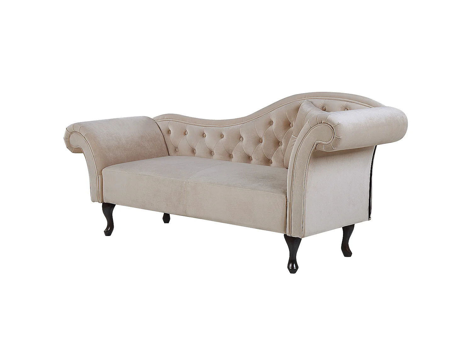 Chaise longue côté droit LATTES Velours Beige