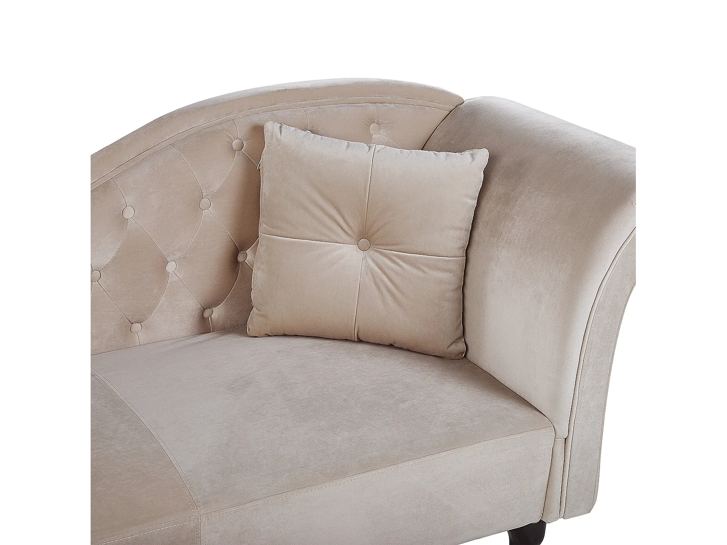 Chaise longue côté droit LATTES Velours Beige