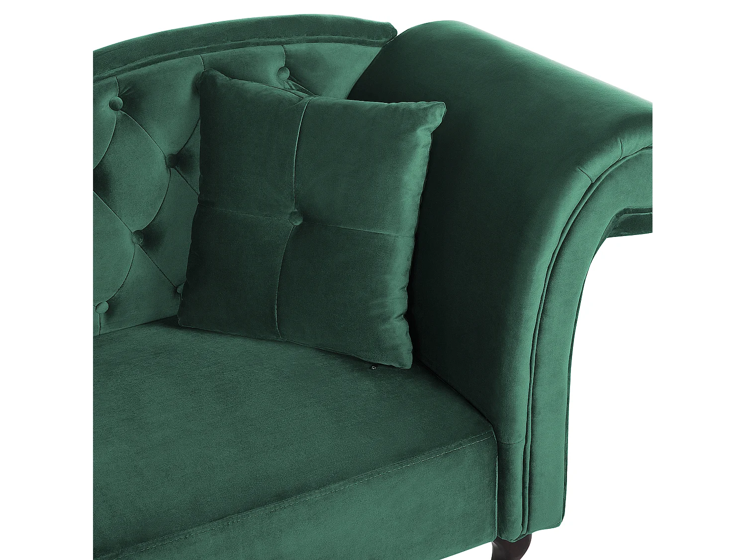 Chaise longue côté droit LATTES Velours Vert foncé