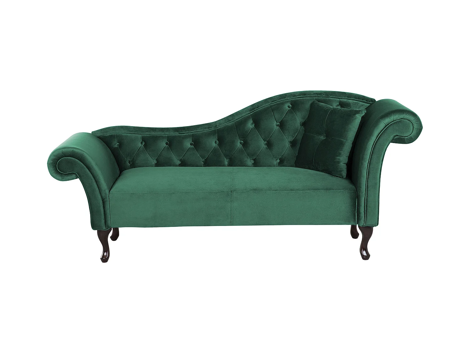 Chaise longue derecho LATTES Terciopelo Verde oscuro