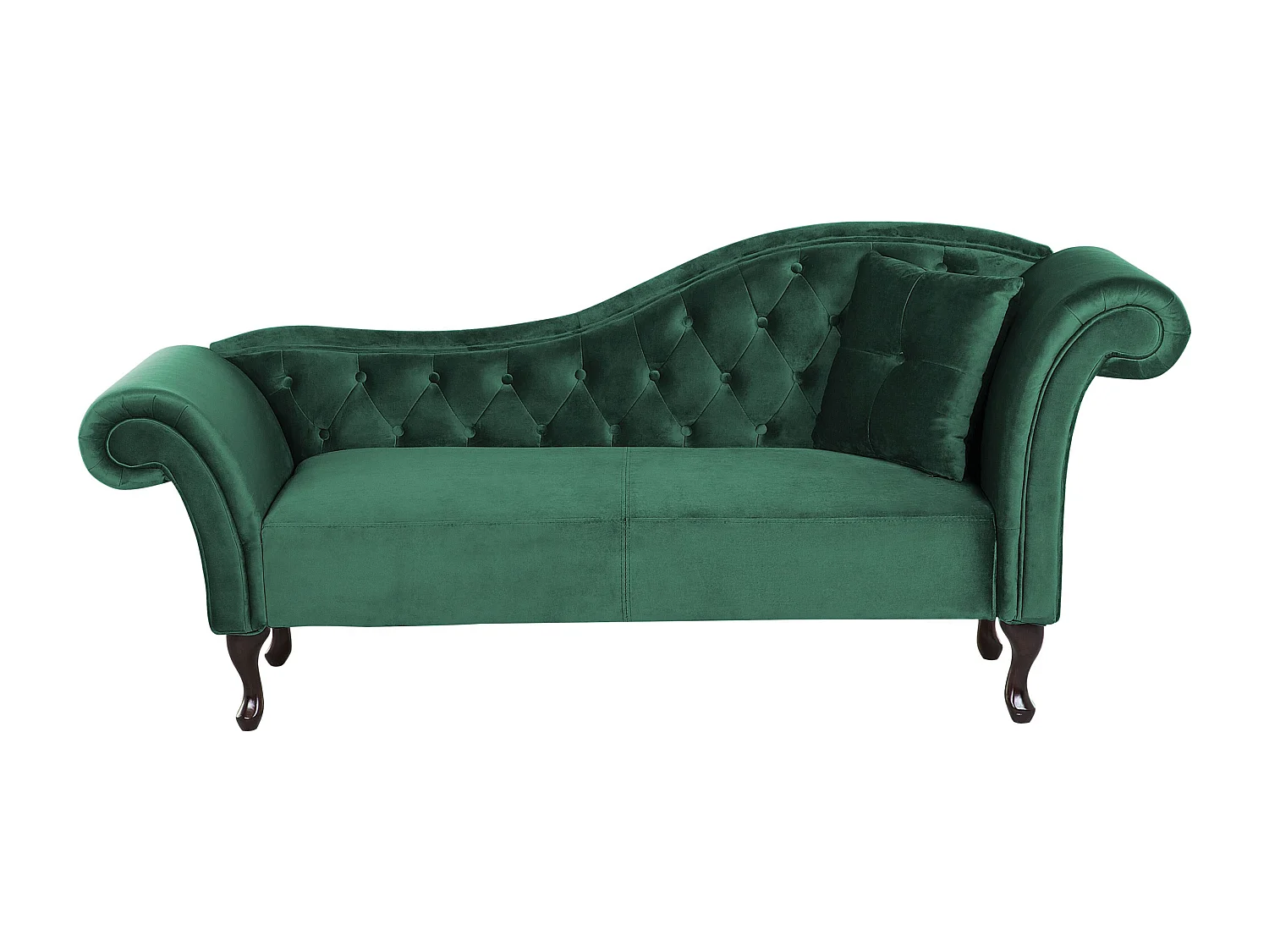Chaise longue côté droit LATTES Velours Vert foncé