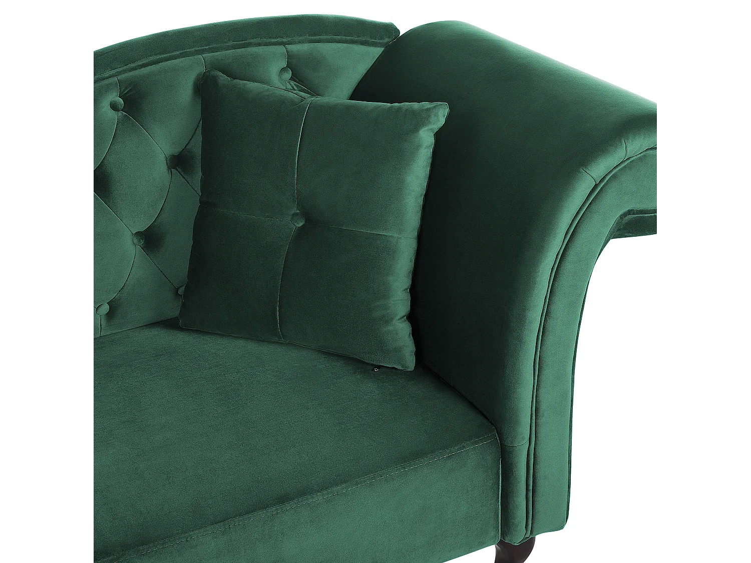 Chaise longue côté droit LATTES Velours Vert foncé