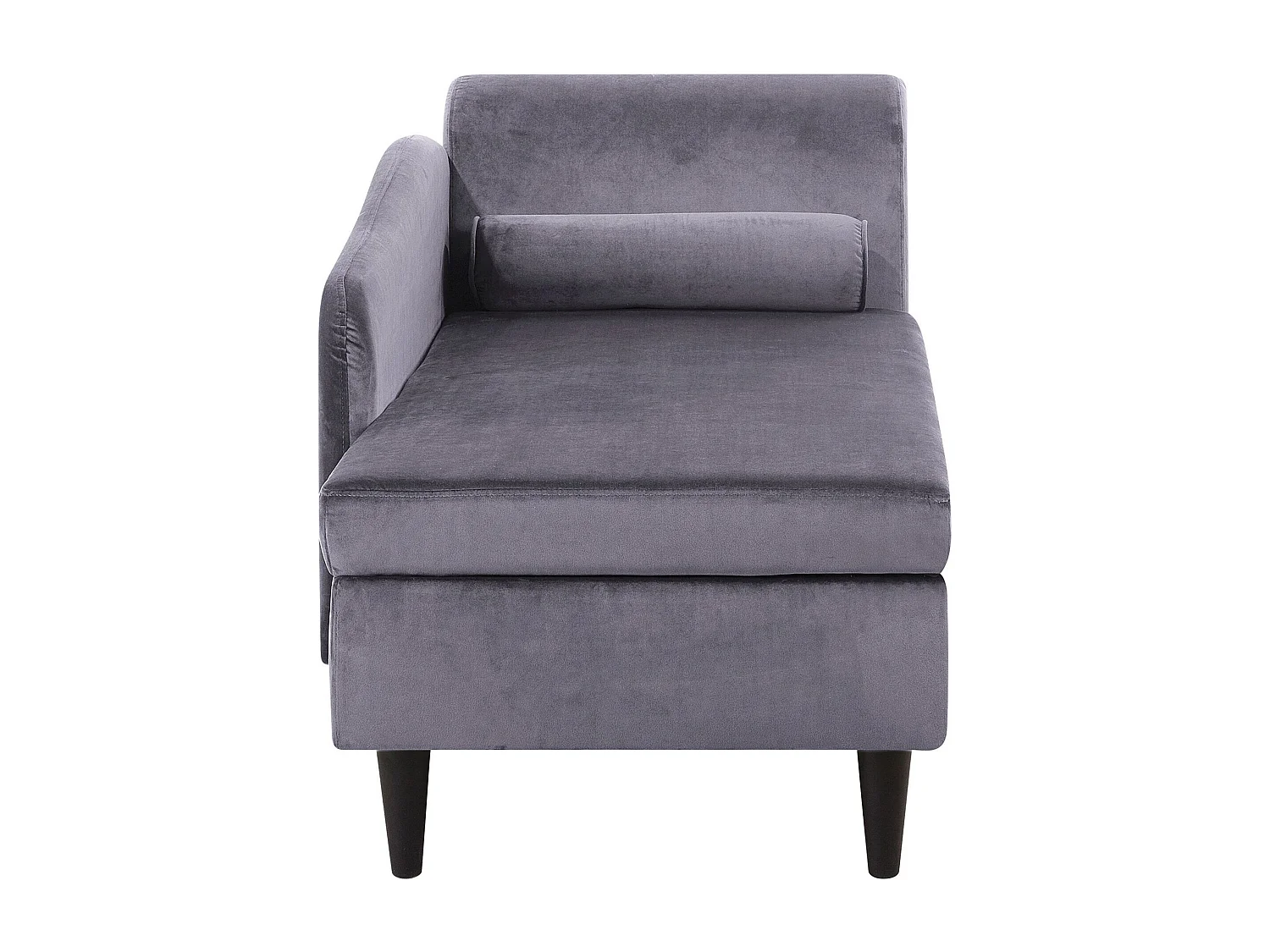 Chaise longue côté droit LUIRO Velours Gris foncé avec rangement