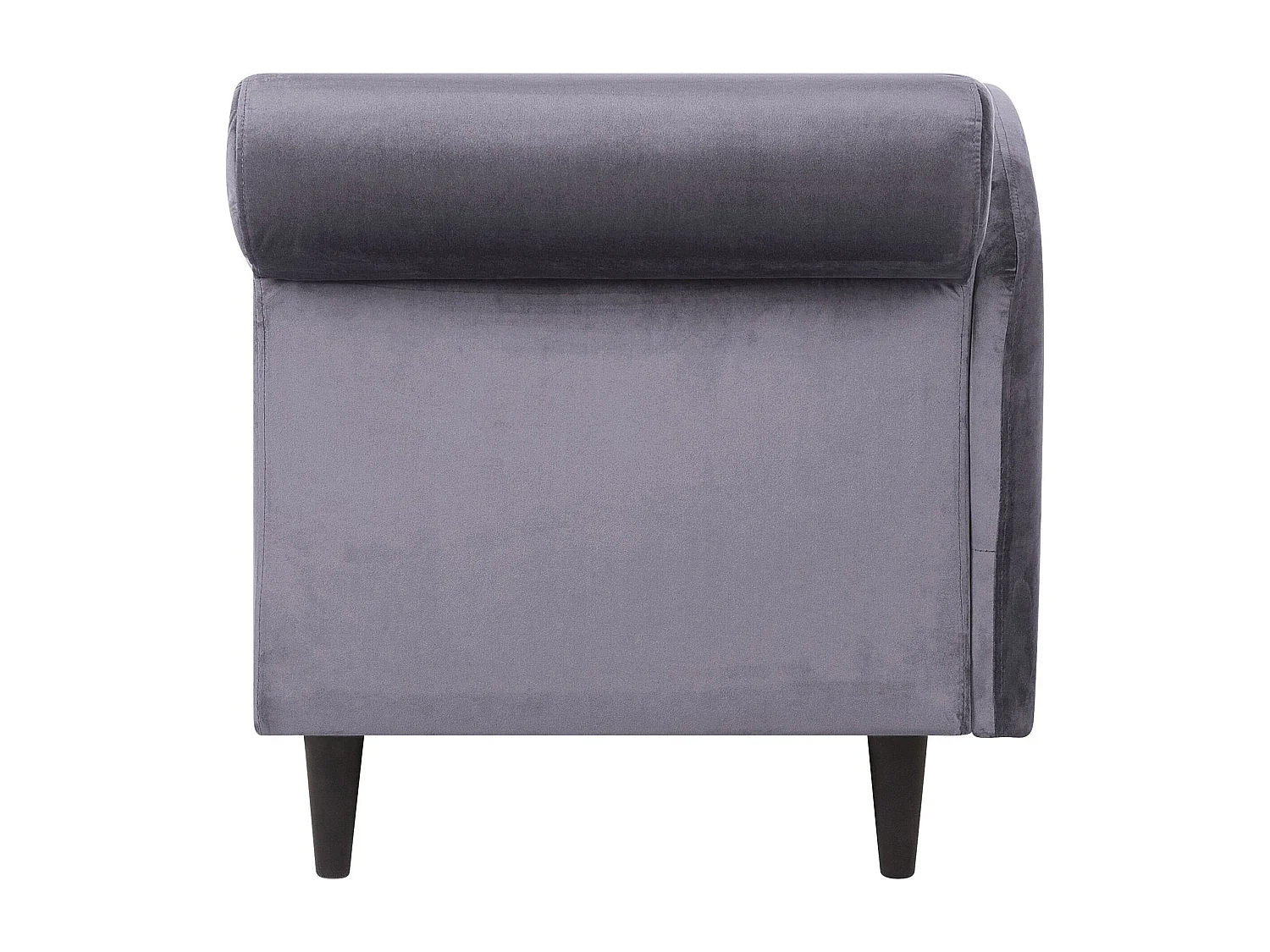 Chaise longue côté droit LUIRO Velours Gris foncé avec rangement