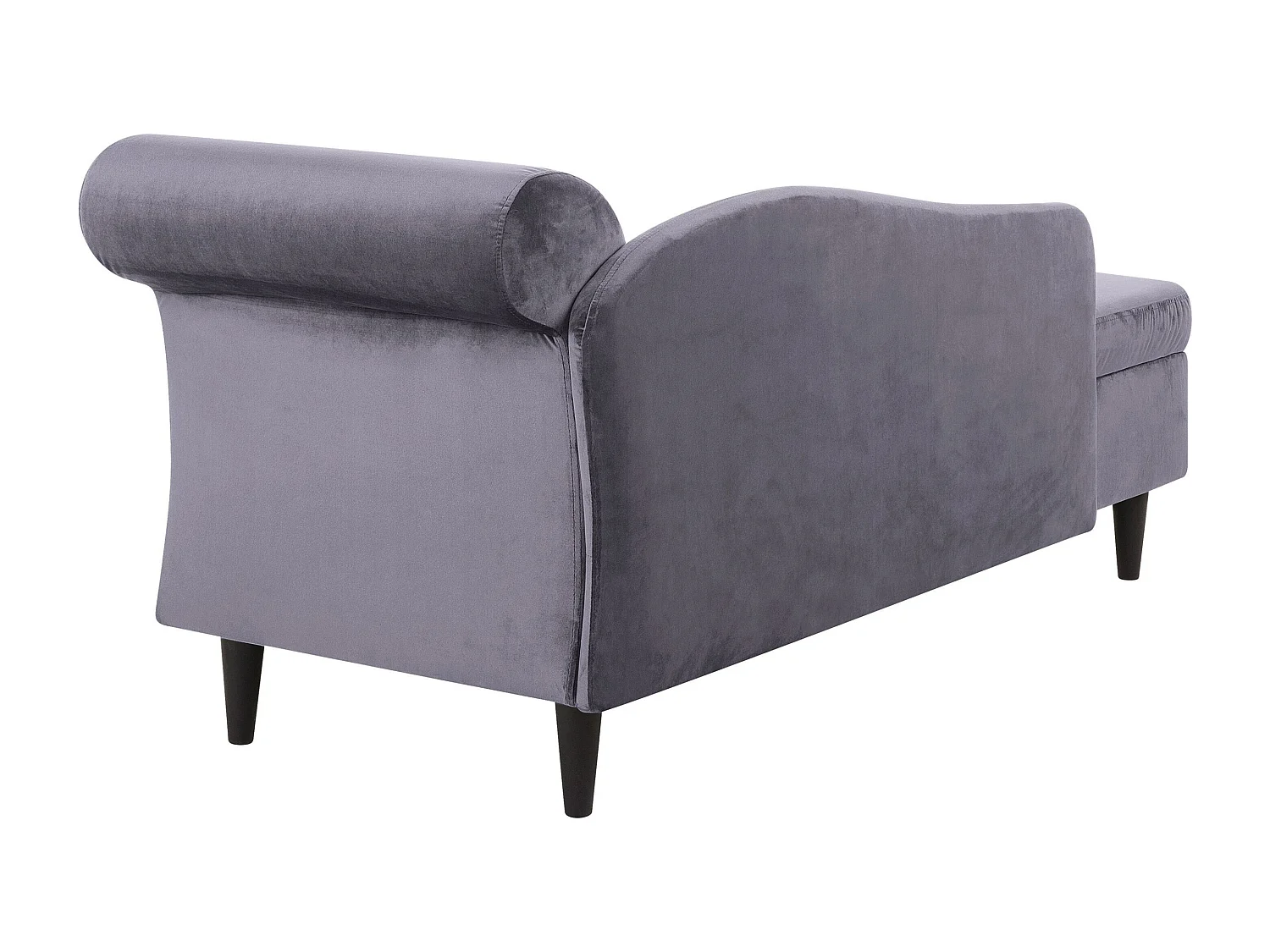 Chaise longue côté droit LUIRO Velours Gris foncé avec rangement