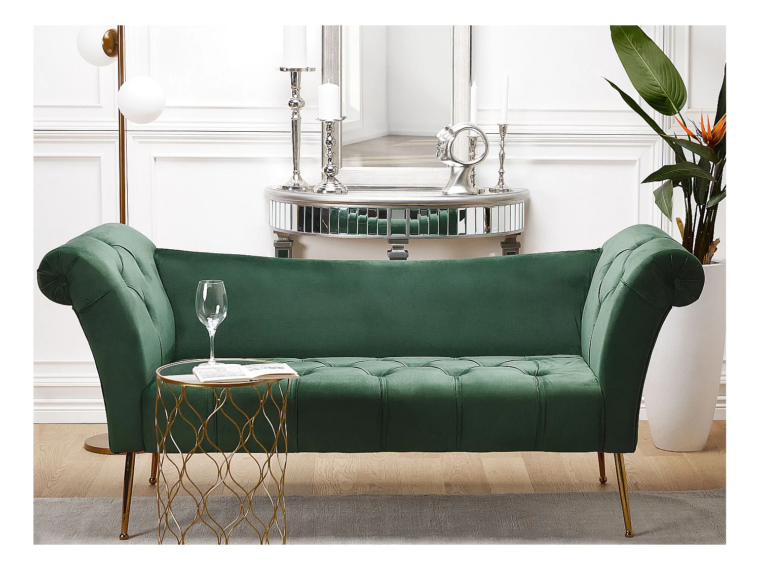 Chaise longue NANTILLY Velluto Verde scuro