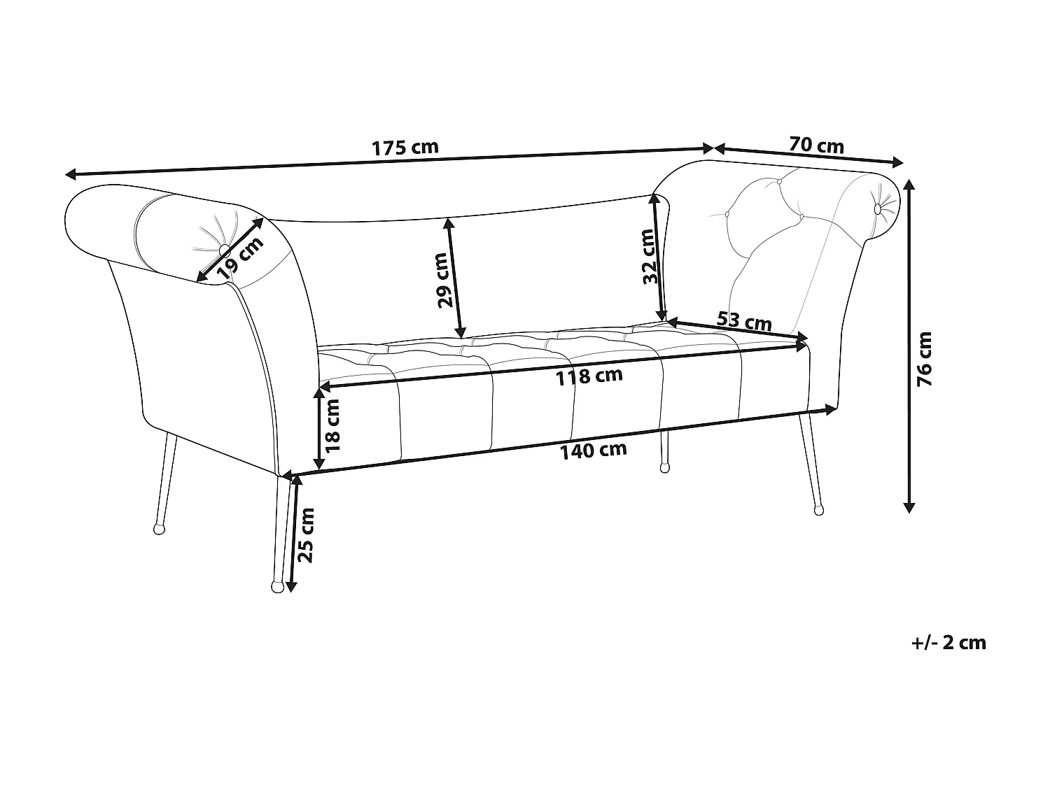 Chaise longue NANTILLY Fluweel Donkergroen