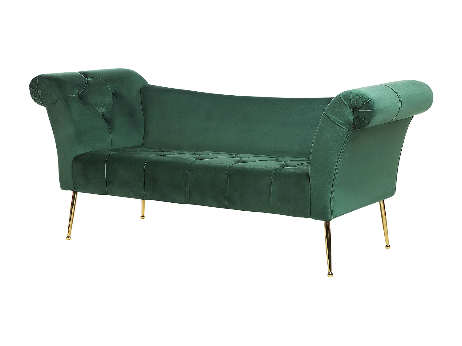 Chaise longue NANTILLY Fluweel Donkergroen