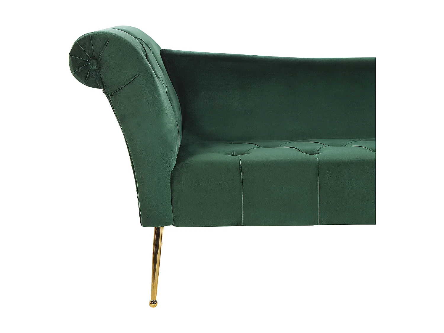 Bequeme Chaiselounge im Retro Stil Samtbezug dunkelgrün Nantilly