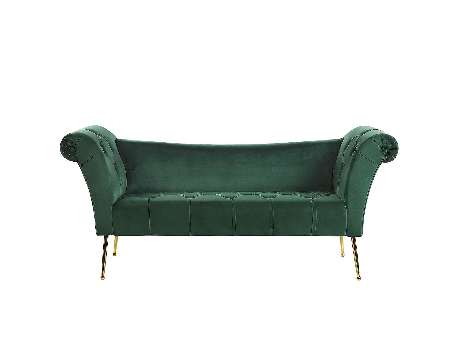 Chaiselongue NANTILLY Samtstoff Dunkelgrün