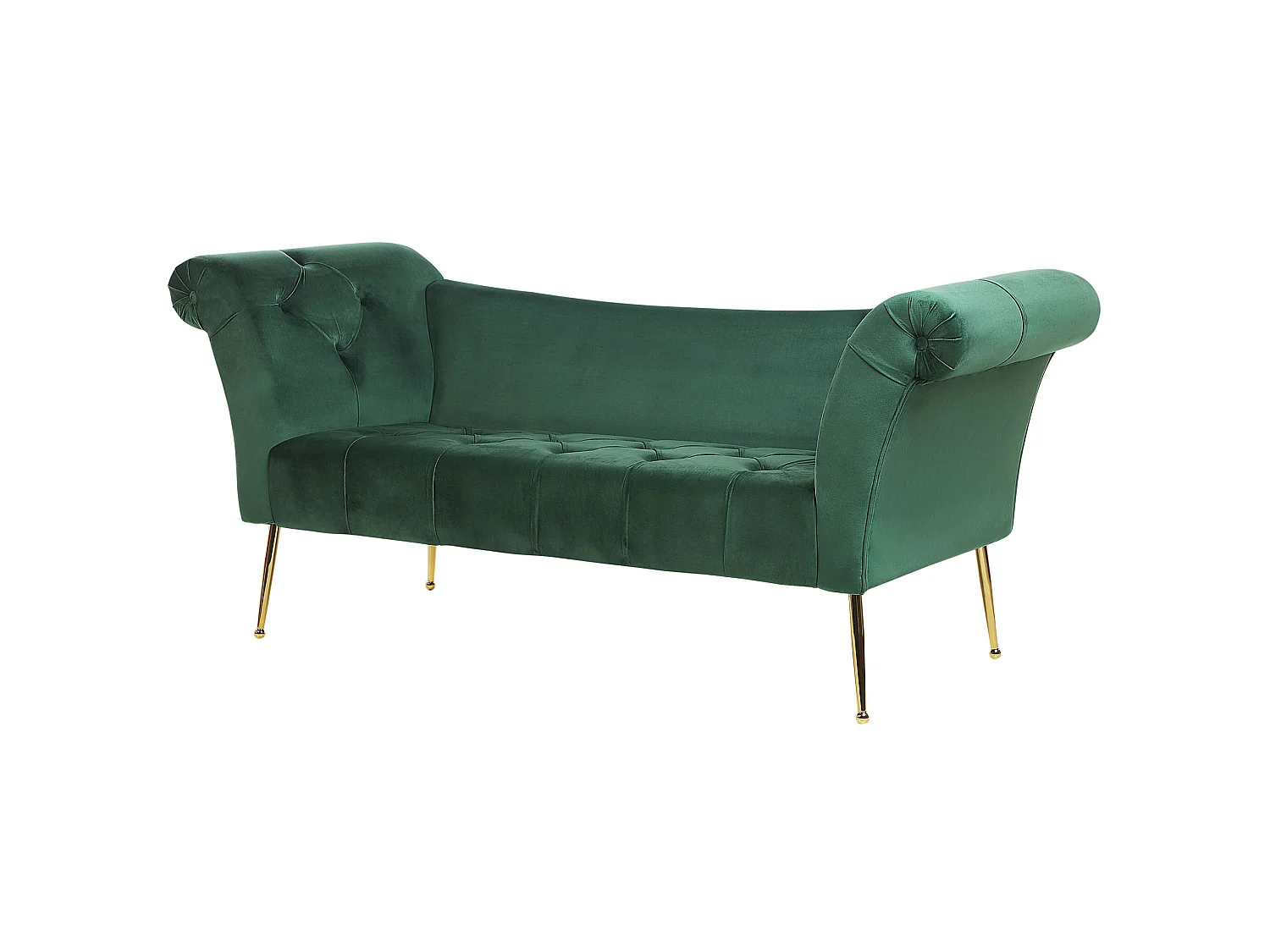 Chaiselongue NANTILLY Samtstoff Dunkelgrün